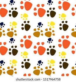 Seamless pattern with cute paws.A good choice for gift paper,wrapping,fabric printing,web page design.