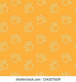 Seamless pattern with cute paws.A good choice for gift paper,wrapping,fabric printing,web page design.
