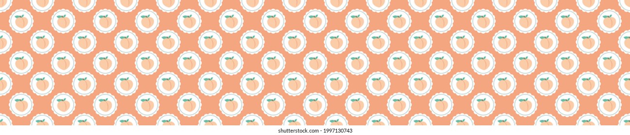 Seamless pattern with cute peach