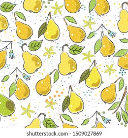 
Seamless Pattern with Cute Pears. Scandinavian Style. Vector Illustration
