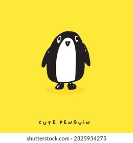 Seamless pattern with cute  penguin in simple cartoon style,Winter vector seamless pattern with cute  penguin and Christmas decorations,Seamless pattern for Fashion print design