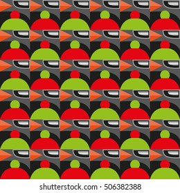 Seamless pattern with cute penguins illustration