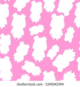 seamless pattern with cute piggy in dress, pink pattern,