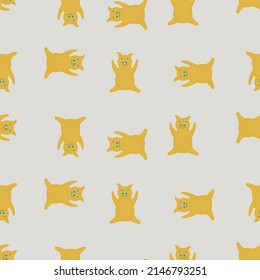 Seamless pattern cute pigs. Background of chubby piggy in doodle style. Repeated design texture for printing, fabric, wrapping, wallpaper, tissue. Vector illustration.