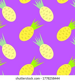 Seamless Pattern with cute Pineapples.Vector texture for textile, wrapping, wallpapers and other surfaces.