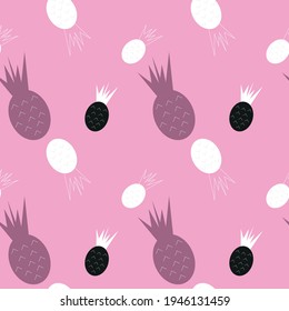 Seamless Pattern with cute Pineapples.Vector texture for textile, wrapping, wallpapers and other surfaces.