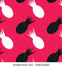 Seamless Pattern with cute Pineapples.Vector texture for textile, wrapping, wallpapers and other surfaces.