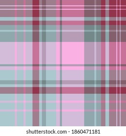 Seamless pattern in cute pink and gray colors for plaid, fabric, textile, clothes, tablecloth and other things. Vector image. 