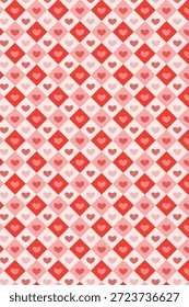 Patrón inconsútil con los corazones rosados lindos, fondo romántico del amor 