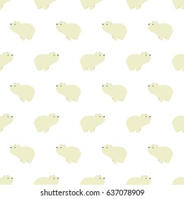 Seamless pattern with cute polar bears in simple cartoon style