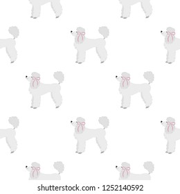 Seamless pattern with cute poodles.