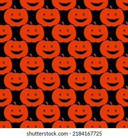 Seamless pattern with cute pumpkins. Traditional Halloween background. 