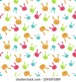 Seamless pattern with cute rabbit