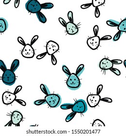 seamless pattern with cute rabbit