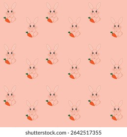 Seamless pattern with cute Rabbit.