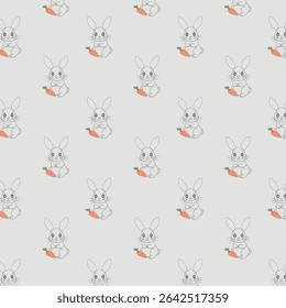Seamless pattern with cute Rabbit.