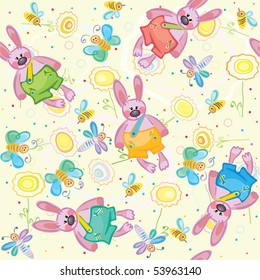 Seamless   pattern of cute rabbit