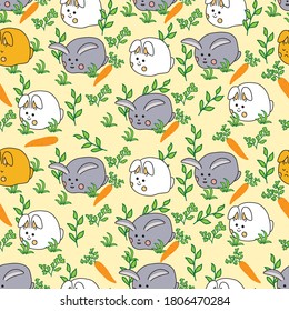 Seamless Pattern with Cute Rabbit can be used for baby clothes, kids and much more