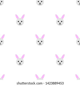 Seamless pattern with cute rabbit. Vector illustration for design, web, wrapping paper, fabric, wallpaper.