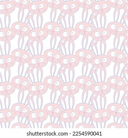 Seamless pattern of cute rabbit vector design. Suit for illustration, fabric print, graphic design etc.
