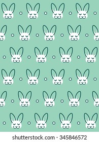 Seamless pattern. Cute rabbit vector art background design for fabric and decor. Gift Wrap.