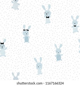 seamless pattern with cute rabbits