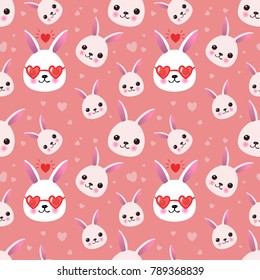 seamless pattern with cute rabbits