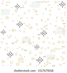 Seamless Pattern with cute Rectangles. Hand Drawn Scandinavian Style. Vector Illustration
