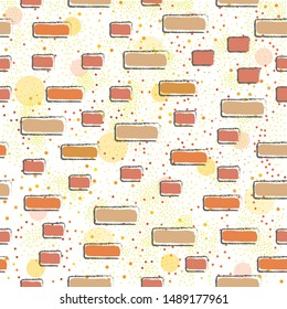 Seamless Pattern With Cute Rectangles. Scandinavian Style. Vector Illustration