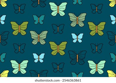 Patrón sin fisuras con mariposas rojas lindas. Fondo de primavera y verano dibujado a mano con insecto volador. Patrón plano de la historieta con la mariposa, Ilustración vectorial