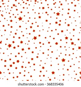 Seamless pattern with cute red flowers on white background. Can be used for wallpaper, pattern fills, web page background, surface textures, textile etc.