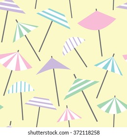 Seamless pattern with cute retro beach umbrellas 3