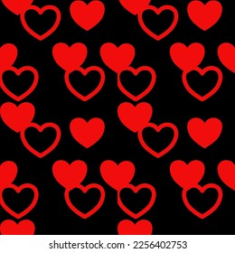 Seamless pattern with cute retro groovy hearts. Vintage texture for kids textile, wrapping paper.