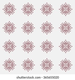 Seamless pattern with cute rhombus in vector. Abstract ornamental elements on light grey background