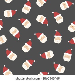 Seamless Pattern Cute Santa Claus Design Vector Illustration