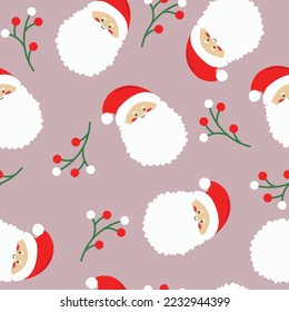 seamless pattern cute Santa Claus. merry christmas, new year, pattern