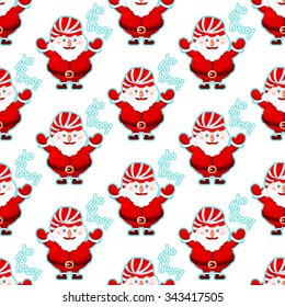 Seamless pattern with cute Santa Claus character