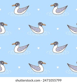 Patrón sin costuras con lindas gaviotas сcartón - fondo divertido para su diseño textil