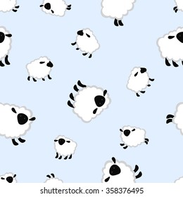 seamless pattern of cute sheep