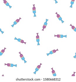 Seamless pattern of cute simple candys nice colors on white, vector desing for textile fabric