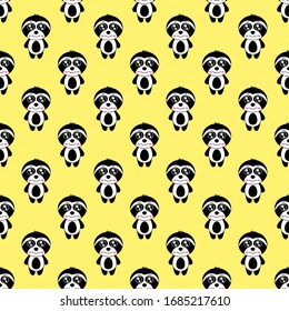Seamless pattern cute sloth cartoon .vector and illustration