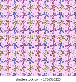 Seamless pattern with cute smiley face, later. Creative background. Perfect for kids apparel,fabric, textile, nursery decoration,wrapping paper.Vector Illustration.