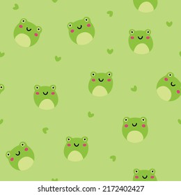 Seamless Pattern Cute Smiling Frogs Kids Stock Vector (Royalty Free ...