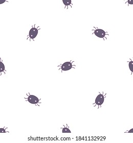 Seamless pattern with cute spiders. Decorative background.