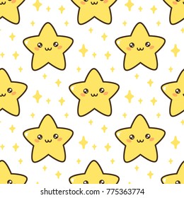 Seamless pattern with cute star. It can be used for packaging, wrapping paper, textile and etc.