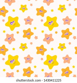 seamless pattern with cute stars