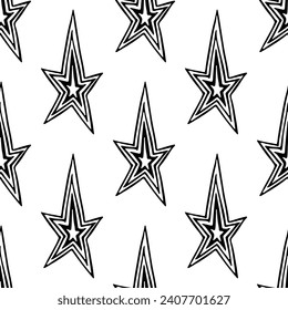 Seamless pattern with cute stars doodle for decorative print, wrapping paper, greeting cards, wallpaper and fabric