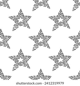 Seamless pattern with cute stars doodle for decorative print, wrapping paper, greeting cards, wallpaper and fabric