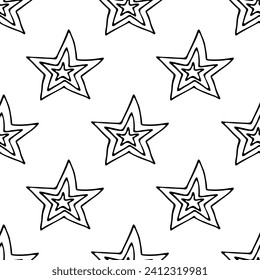 Seamless pattern with cute stars doodle for decorative print, wrapping paper, greeting cards, wallpaper and fabric