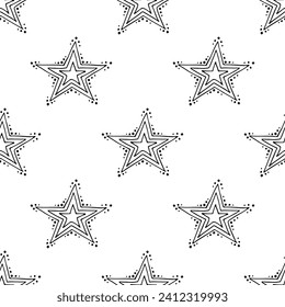 Seamless pattern with cute stars doodle for decorative print, wrapping paper, greeting cards, wallpaper and fabric